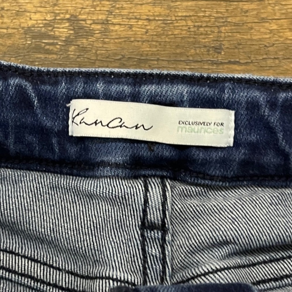 KanCan Dark Wash High Rise Flare Bell Bottom Jeans 29 Stretch Boho Western - Picture 3 of 6